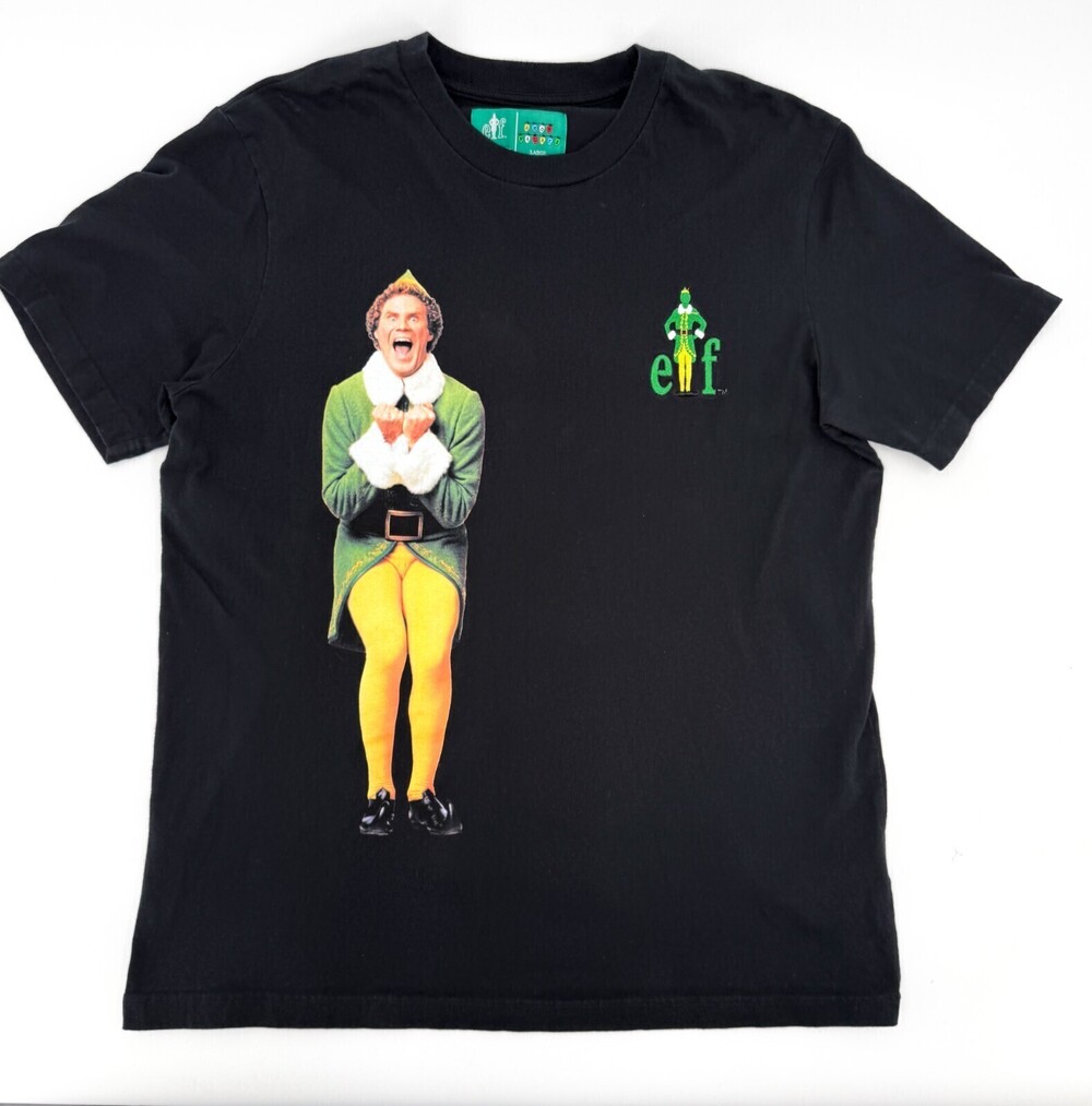 ELF Christmas Shirt Adult Large Black T-Shirt Graphic Need a Hug Pullover Holida